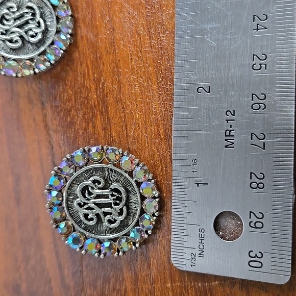 Elegant Silver and Multicolor Aurora  Rhinestones Clip On Earrings - Picture 10 of 15